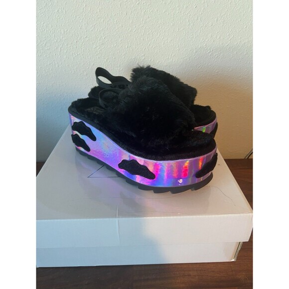 Stylish Black and Iridescent Women's Platform Shoes - Picture 5 of 13